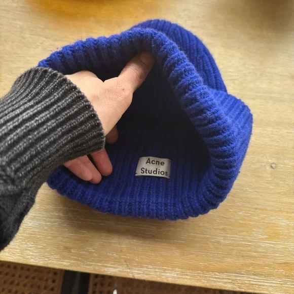 Acne Studios Royal Blue Knit Beanie - Picture 2 of 3